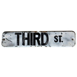 Authentic Retired "Third St." Metal Street Sign - Industrial Urban Decor